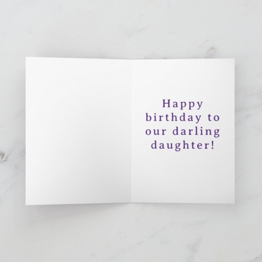 Groot Meisje Verjaardag Kaart (Binnen)