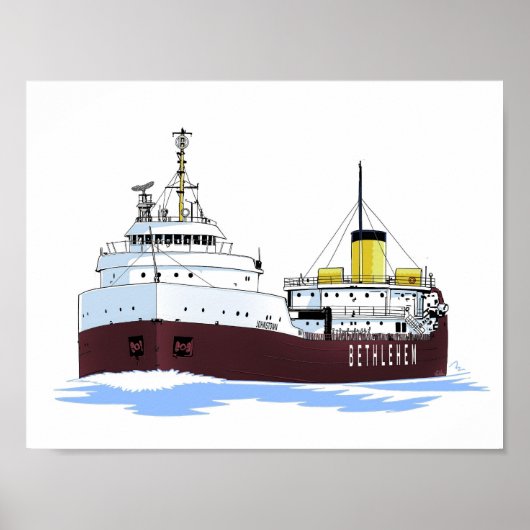 Groot Meren vrachtschip Johnston (zoals gebouwd) Poster (Voorkant)