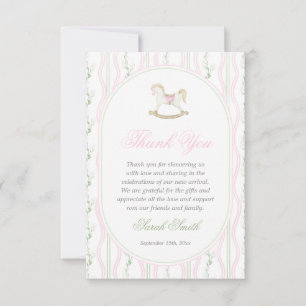Groot millennial Schommelend Paard Baby Shower Mei Bedankkaart