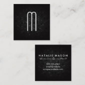 Groot modern Monogram | Geometrische achtergrond Vierkante Visitekaartje (Voorkant / Achterkant)