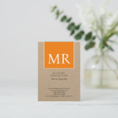 Groot modern monogram Professional Premium Kraft Visitekaartje (Staand voorkant)