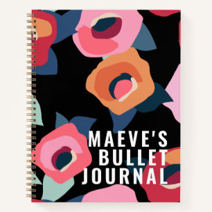 Groot modern roze zwart blokblad notitieboek