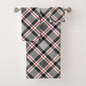 Groot, modern, zwart, wit, grijs en rood bad handdoek (Insitu)
