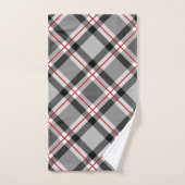 Groot, modern, zwart, wit, grijs en rood bad handdoek (Handdoek)