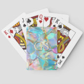 Groot Monogram op Opal Pokerkaarten (Achterkant)