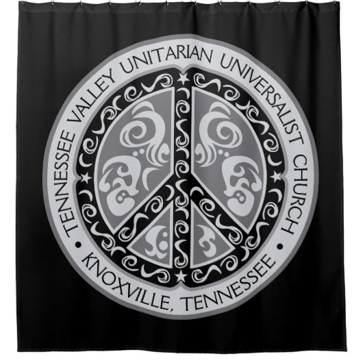 Groot mooi vredesteken douchegordijn (Voorkant)