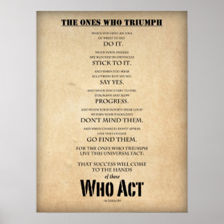 Groot Motivatie Poster "De mensen die triomferen"