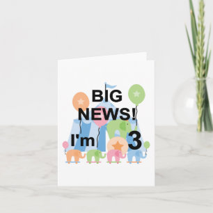 Groot nieuws Circus 3e verjaardag Tshirts en gesch Kaart