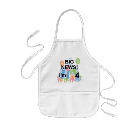 Groot Nieuws Circus 4e Verjaardag T shirten en ges Kinder Schort (Voorkant)