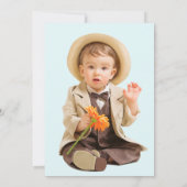 Groot Nummer 4 VIER Foto Vierde 4e Verjaardagsfees Kaart (Achterkant)