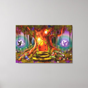 Groot omwikkeld canvas De magische boom Afdruk