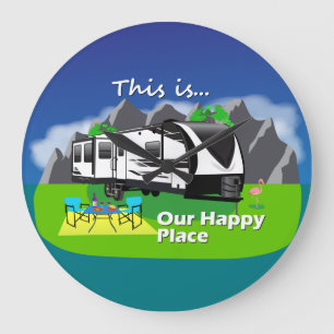 Groot ontwerp 2970rl Wandsklok Happy Place Grote Klok