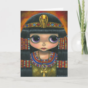 Groot Oog Cleopatra met het Hoofddeksel en Ankh Kaart