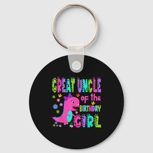 Groot-oom van het jarige meisje saurus rex sleutelhanger (Voorkant)