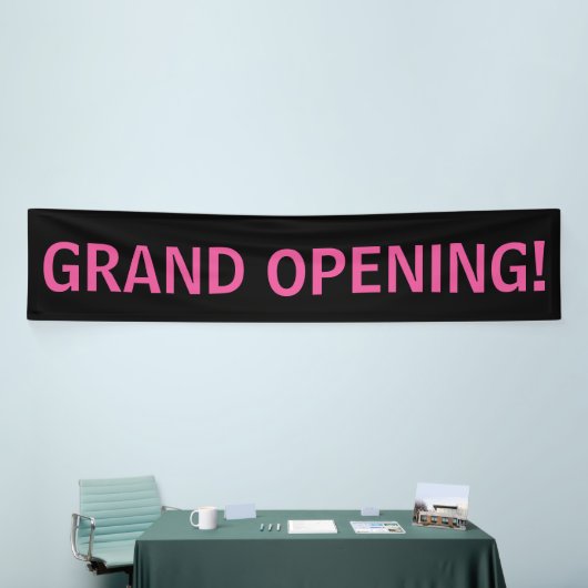 Groot open, eenvoudig roze zwarte banner (Beurs)