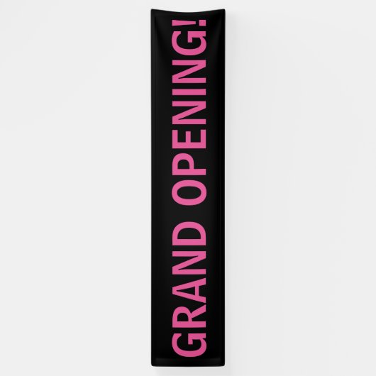 Groot open, eenvoudig roze zwarte banner (Verticaal)