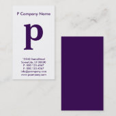 groot paars monogram visitekaartje (Voorkant / Achterkant)