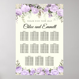 Groot Paars Poster voor 11-tafelbruiloft