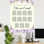 Groot Paars Poster voor 11-tafelbruiloft (Thuiskantoor)