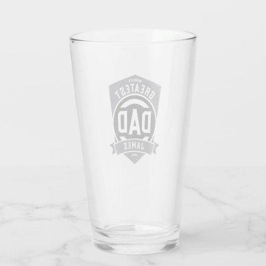 Groot pap ooit Modern Vaderdag cadeau Glas (Achterkant)