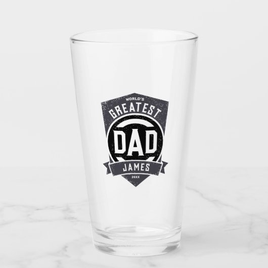 Groot pap ooit Modern Vaderdag cadeau Glas (Voorkant)