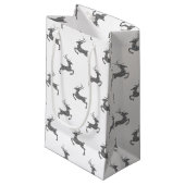 Groot patroon in faux grijs glitter textuur klein cadeauzakje (Voorkant Gekanteld)