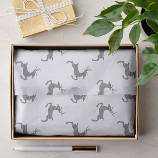 Groot patroon in faux grijs glitter textuur tissuepapier (Geschenk)
