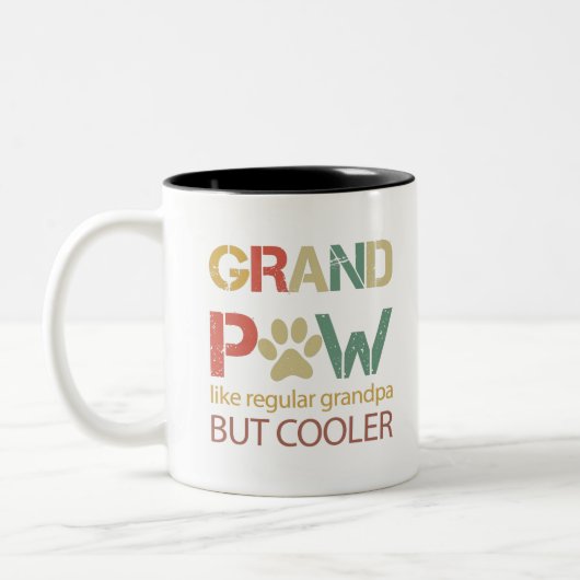 Groot paw als een gewone opa maar koeler tweekleurige koffiemok (Links)