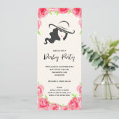 Groot Pet en Rozen Derby Party Kaart (Staand voorkant)