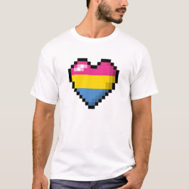 Groot Pixel Heart Design in Pansexual Pride Flag T-shirt