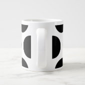 Groot poka Dots Pattern: Zwart en wit Extra Grote Beker (Achterkant)