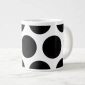 Groot poka Dots Pattern: Zwart en wit Extra Grote Beker (Voorkant rechts)