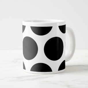 Groot poka Dots Pattern: Zwart en wit Extra Grote Beker