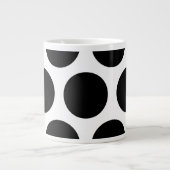 Groot poka Dots Pattern: Zwart en wit Extra Grote Beker (Voorkant)