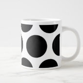 Groot poka Dots Pattern: Zwart en wit Extra Grote Beker (Rechts)