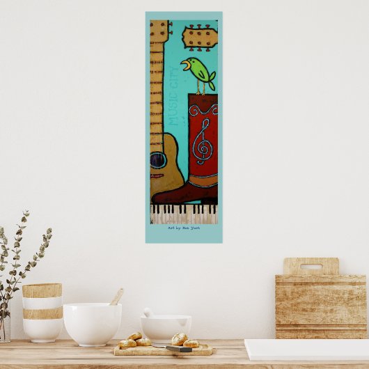 groot poster muziekstad (Keuken)