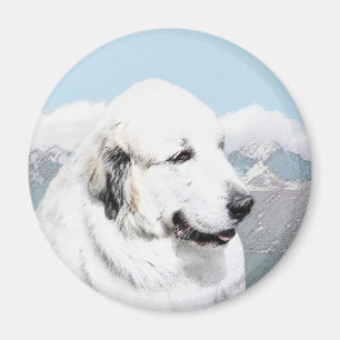 Groot Pyreneeën Schilderij - Originele Honden Kuns Magneet