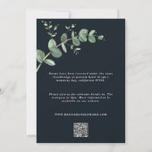 Groot QR-code zwart, elegant Eucalyptus Kaart (Achterkant)