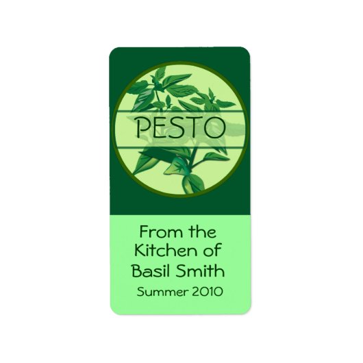 Groot rechthoekig PESTO-label Etiket (Voorkant)