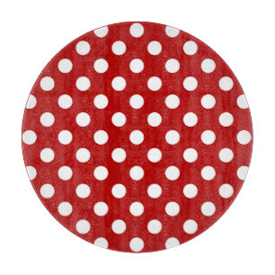 Groot retro stip - rood en wit snijplank