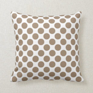 Groot retro stip - taupe tan en wit kussen