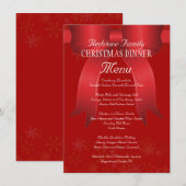 Groot Rode Lint Familie Kerstmenu Menu (Voorkant / Achterkant)