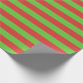 Groot Rood en Groen Strepen Verpakkend Document Cadeaupapier (Hoek)