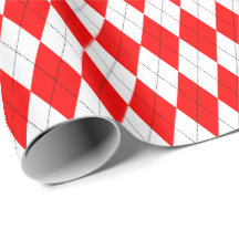 Groot rood en wit Argyle-cadeaupapier