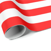 Groot Rood en Wit Strepen Verpakkend Document Cadeaupapier (Rol Hoek)