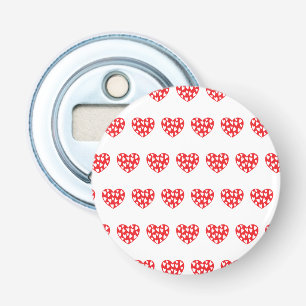 Groot rood hart met weinig hart button flesopener