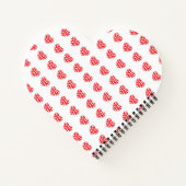Groot rood hart met weinig hart notitieboek (Achterkant)