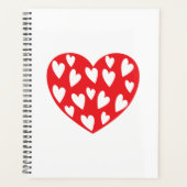 Groot rood hart met weinig hart planner (Voorkant)