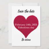 groot rood hart: mijn flat Save The Date Kaart (Voorkant)