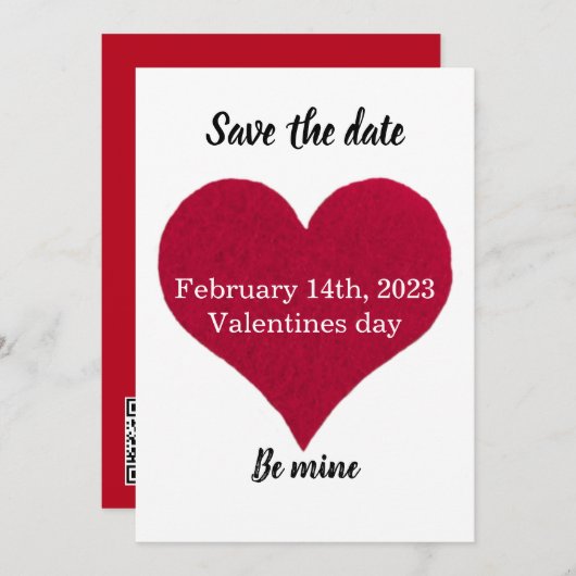 groot rood hart: mijn flat Save The Date Kaart (Voorkant / Achterkant)